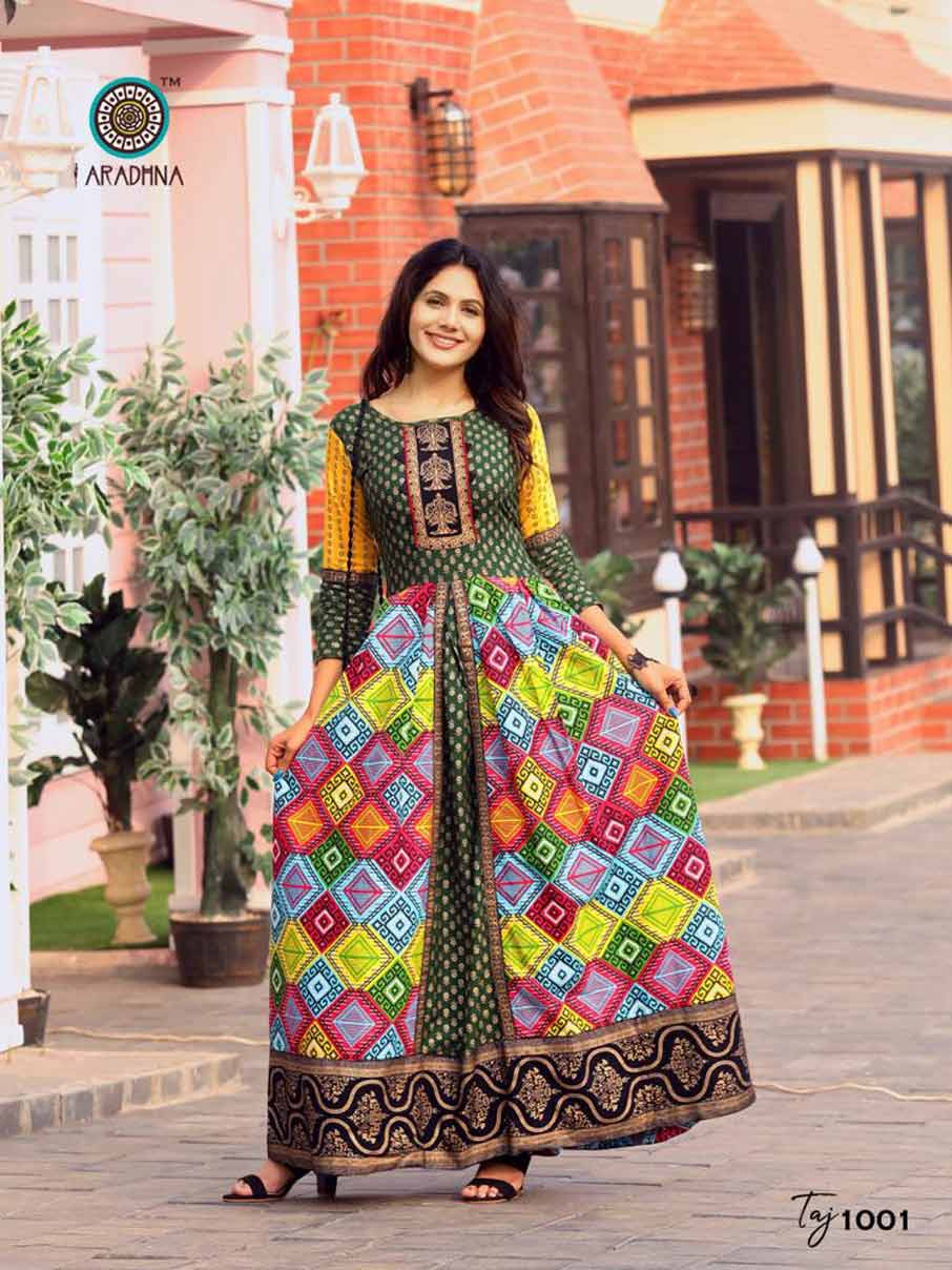 Taj Vol-2 Aradhna Printed Embroidery Kurti Manufacturer Taj Vol-2 Aradhna Printed Embroidery Kurti Manufacturer